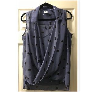 Cabi sleeveless crossover blouse